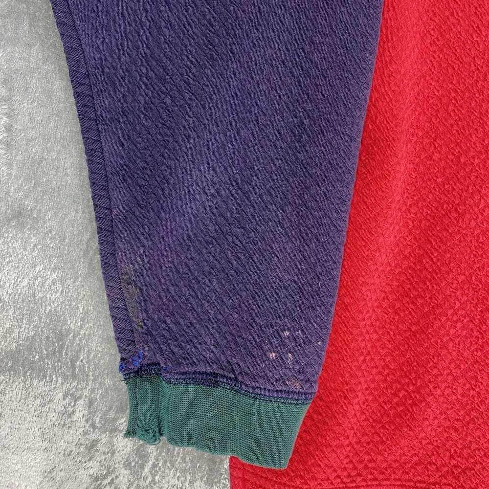 Vtg Gap Shirt Mens Sz L Red Colorblock Henley Quilted Whistler Lodge Patch 90s - Picture 13 of 16